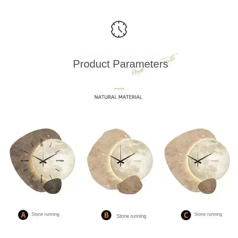 CreamWind - Modern Väggklocka med Tyst Visare och Valfritt Ljus