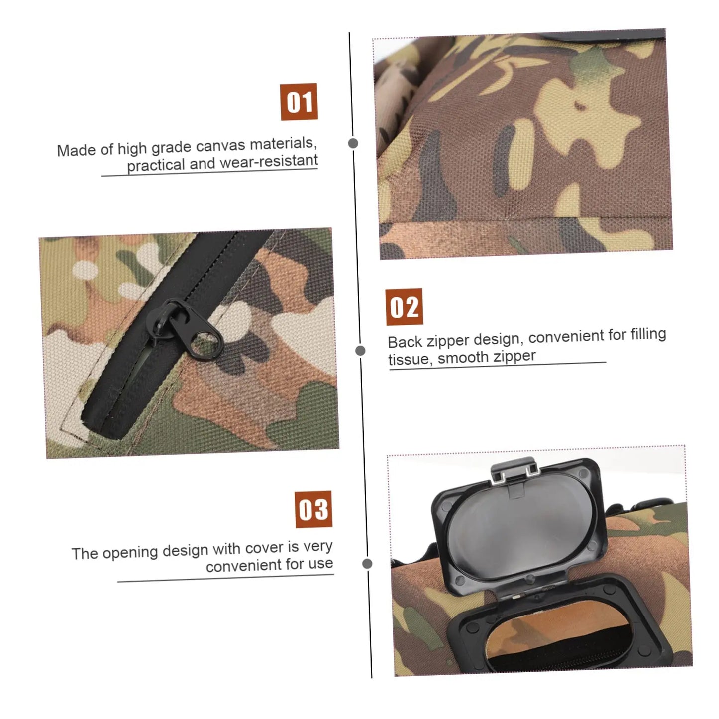 Carvallo Hängeväska för fuktiga servetter | Av Oxford-tyg | Bärbar dispenser för utomhus & kök | 24 × 14 cm