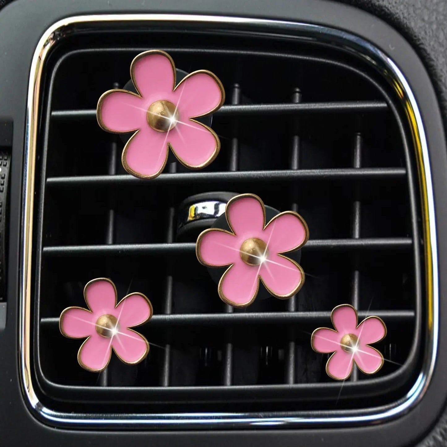 Carvallo Doftklipp | Blomdoftspray för bilen | 4-pack | Dekorativ aromaterapi för ventilationsspringor