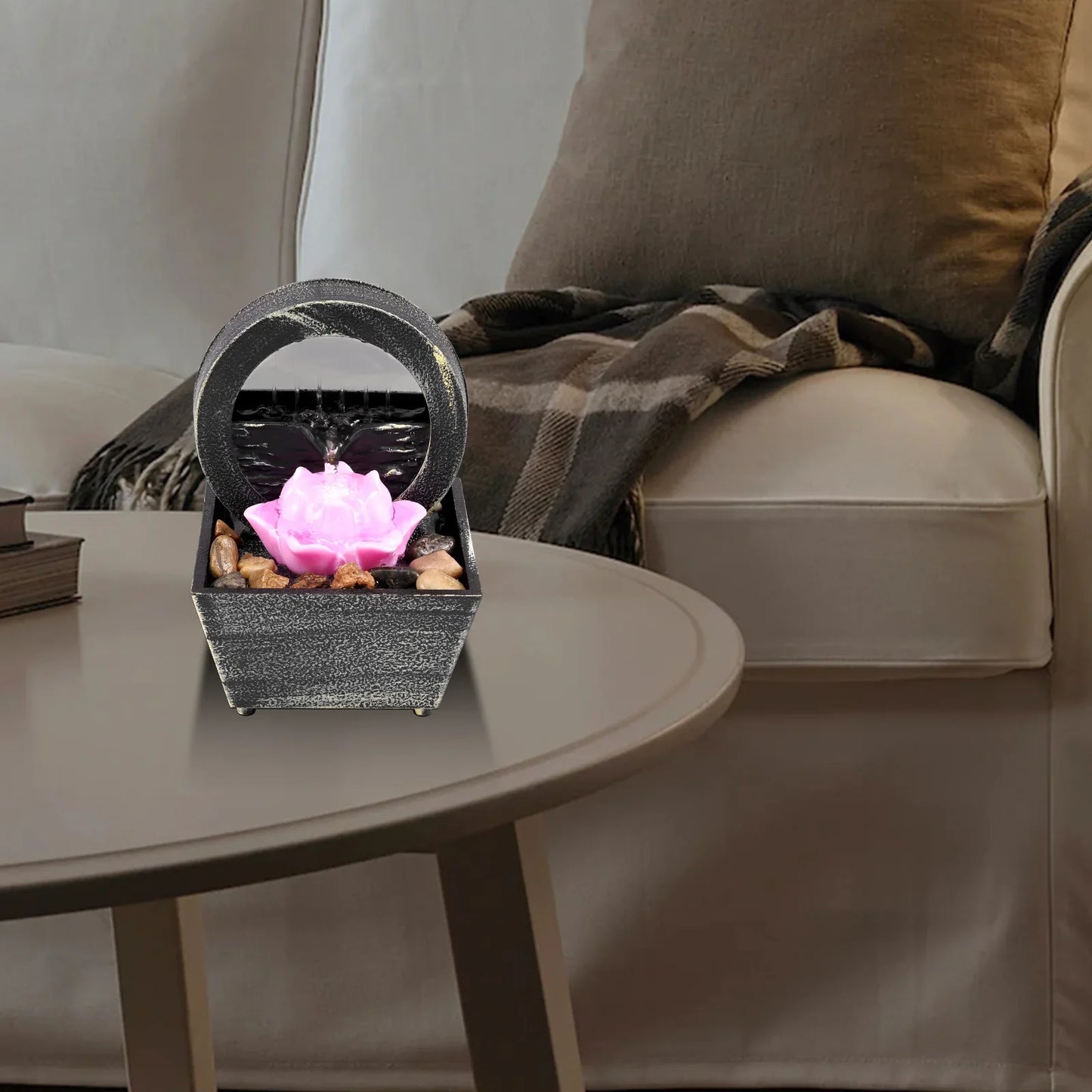 Royallure Bärbar Campingfläkt 20000mAh Uppladdningsbar Skrivbordsfläkt med Ljus & 48H Drift