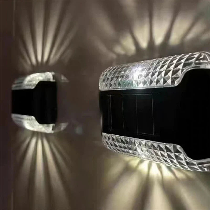 Carvallo Solar-vägglampa i 4-pack | Rörelsesensitiv | IP65 Vattenskydd | Varmvitt LED-ljus