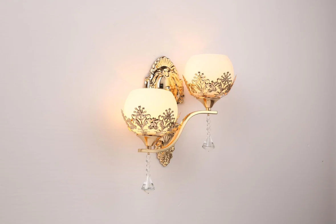CrystalLuxe - LED Vägglampa Guld Sovrum &amp; Vardagsrum Stämningsbelysning