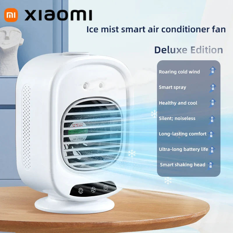 Carvallo Coolivia BreezeLight | 3-i-1 Mini-klimatanläggning, fläkt & luftfuktare | Med LED-stämningsljus & USB-anslutning