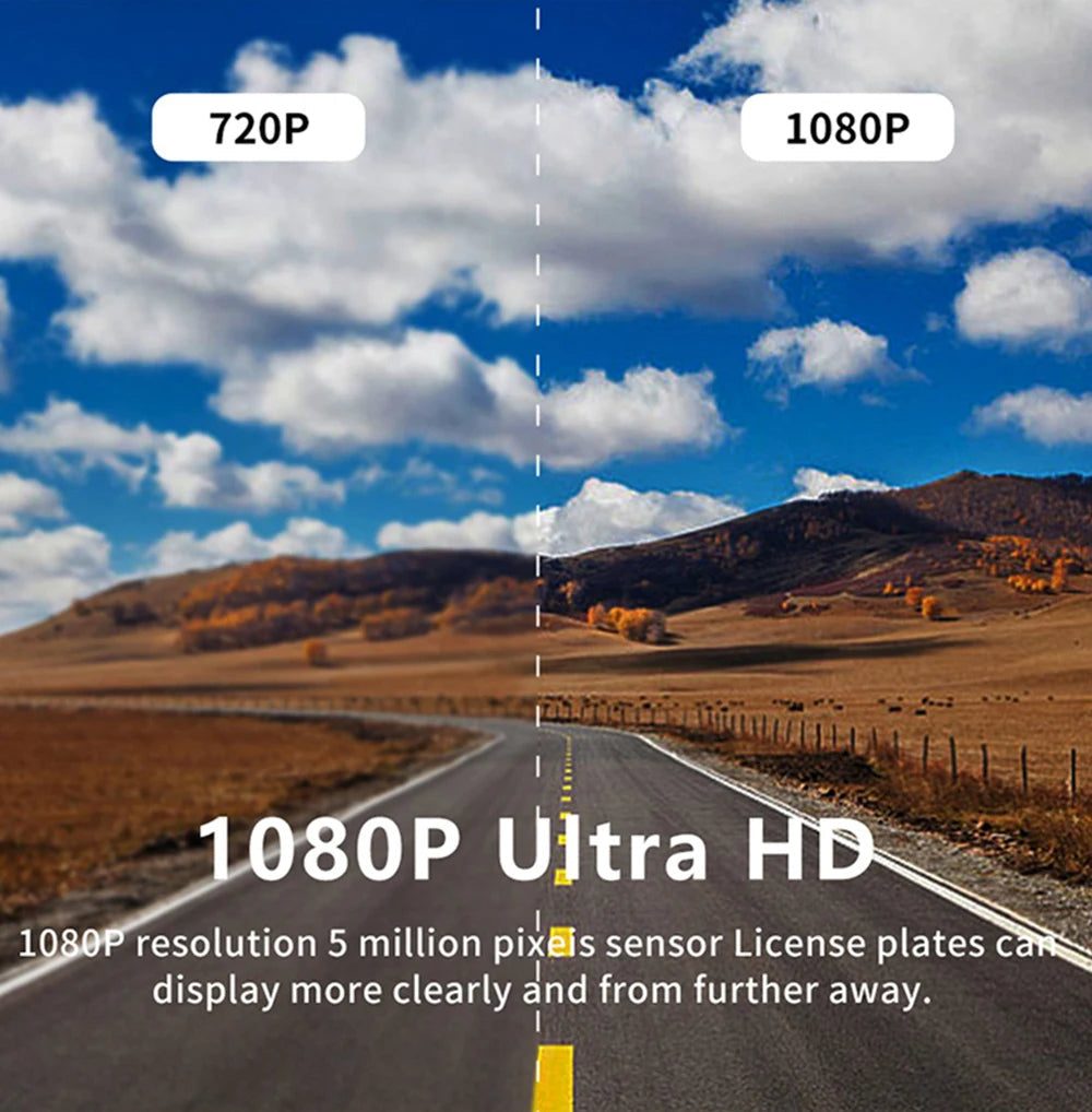 1080P WiFi Dubbelkamera Dash Cam – Främre &amp; Inuti Bilkamera med IR Nattvision &amp; Loopinspelning