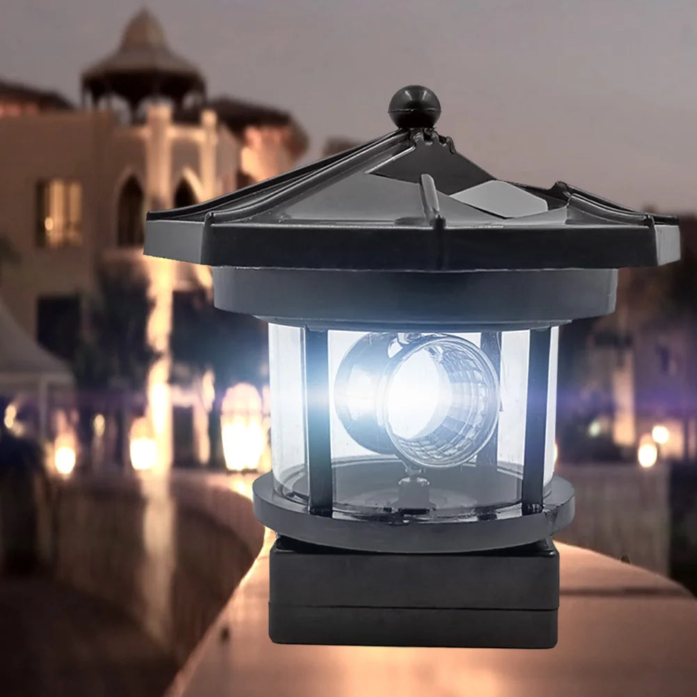 Carvallo LightTower Solfyr Dekorationsljus | LED med roterande ljusstråle | Automatisk sensor | För trädgård, balkong &amp; staket