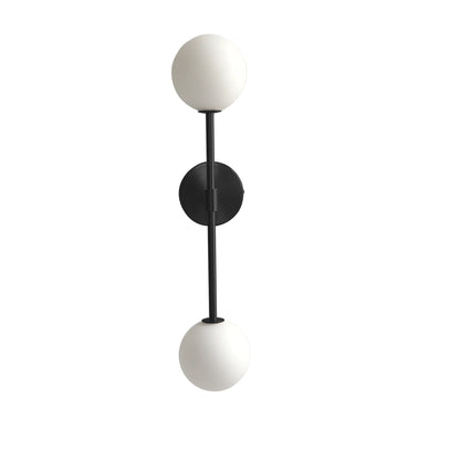 LuxeLED - Guld Vägglampa med Mjölkglasboll och Dubbel G4 Lampa