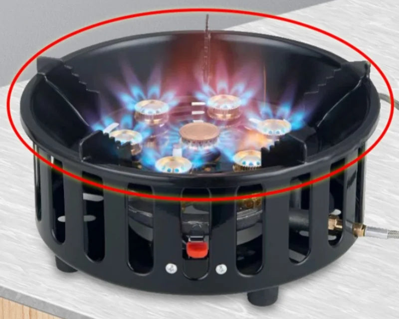 Carvallo Trek Gaskök | Högpresterande campingkök med vindskydd | Fällbar & Stabil | För alla vanliga gaspatroner