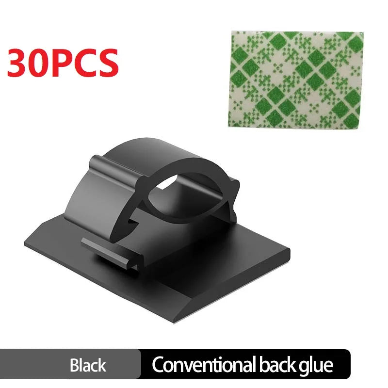 Carvallo Set WireTidy | 30-90 delar | Självhäftande & flexibel | För skrivbord, PC & laddkablar