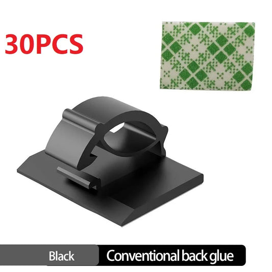 Carvallo Set WireTidy | 30-90 delar | Självhäftande & flexibel | För skrivbord, PC & laddkablar