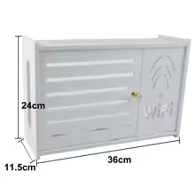 Carvallo WallRack vägg hylla för WLAN-router & TV-tillbehör | kabelbox med ventilation | vit | vattentålig & luktfri