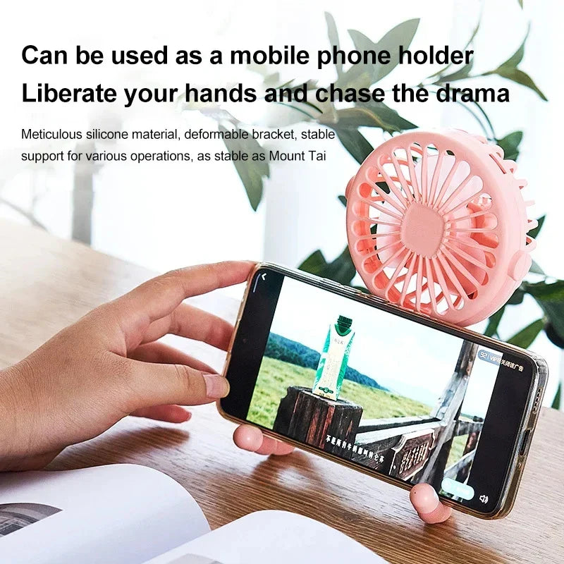 Carvallo-Ventilator OctoBreeze | 360° roterande | Fällbar & USB-batteri | För kontor, resa & utomhus