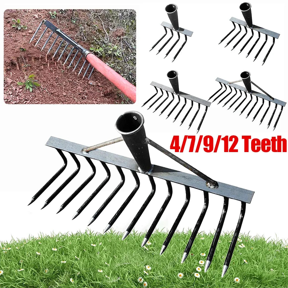 Carvallo Trädgårdsharv | Högpresterande Ogräsrivs | 4/7/9/12 Tänder | Kolstål