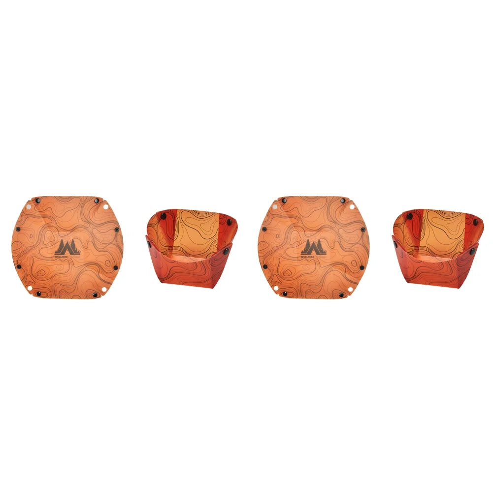 Carvallo Fällbart Utomhus-Service | Ultralätt & Återanvändbar | Livsmedelsäker & Platsbesparande | För Camping, Vandringsleder & Picknick