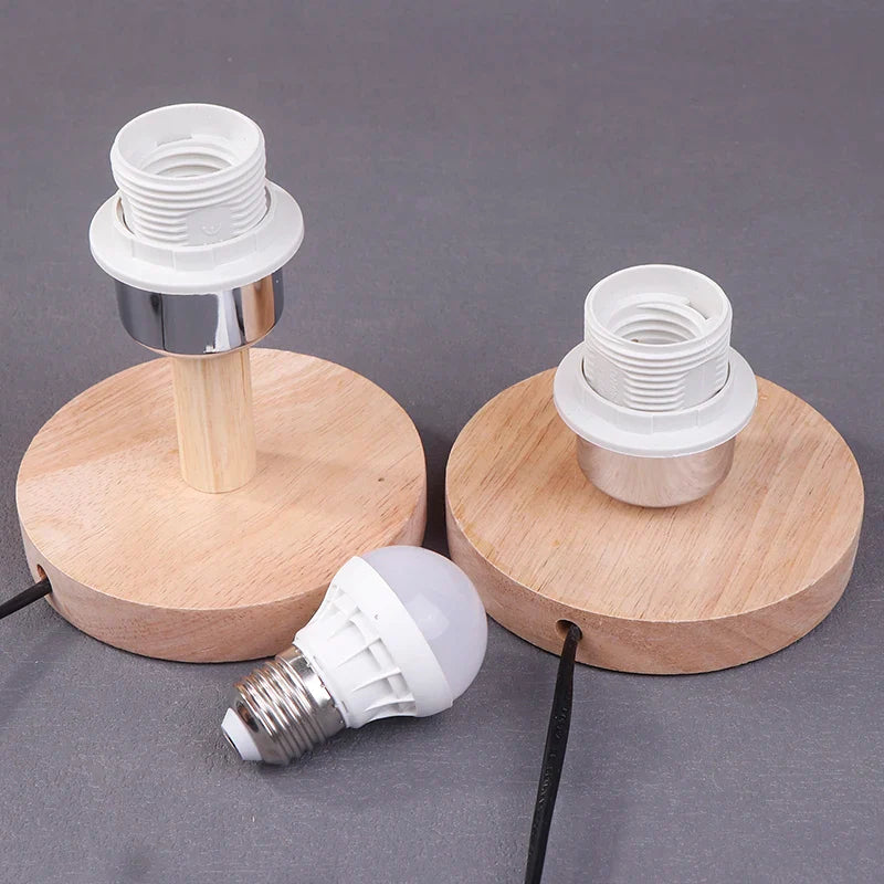 Royallure Trä Bordslampa Bas med E27 Fäste &amp; På/Av Switch för Hemljus