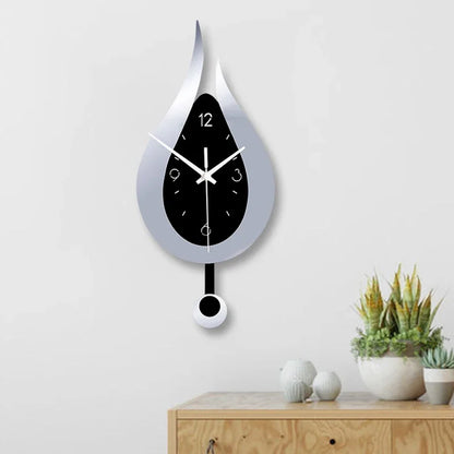 WaterDrop - Bred Modern Minimalistisk Vägghängd Klocka