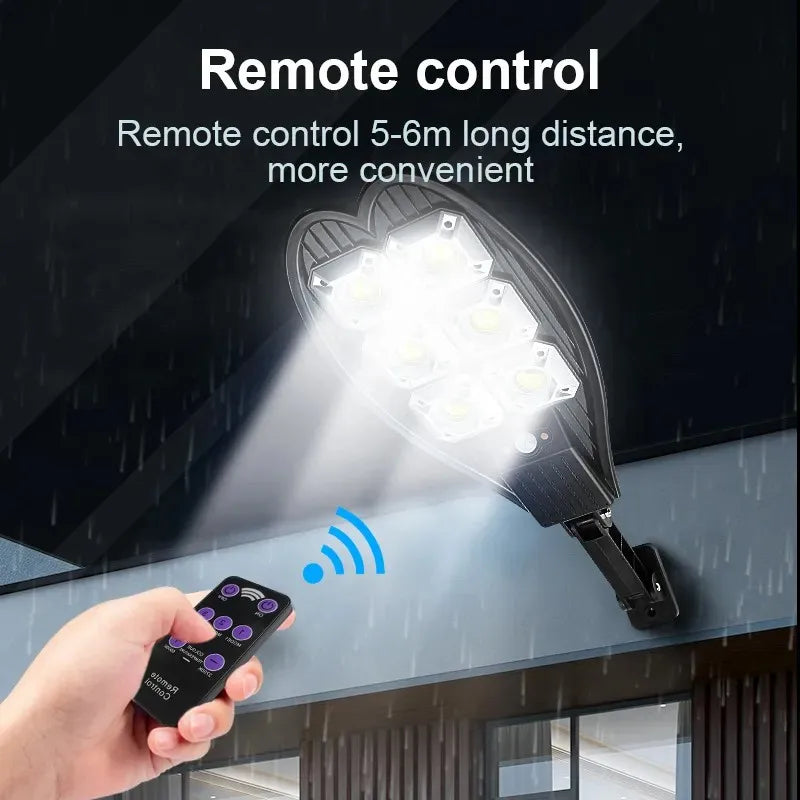 Carvallo Solar Vägglampa med Fjärrkontroll | 6x COB LED-lampor | 3 Ljuslägen | IPX66 Vattentät | För Trädgård, Gård & Uppfart