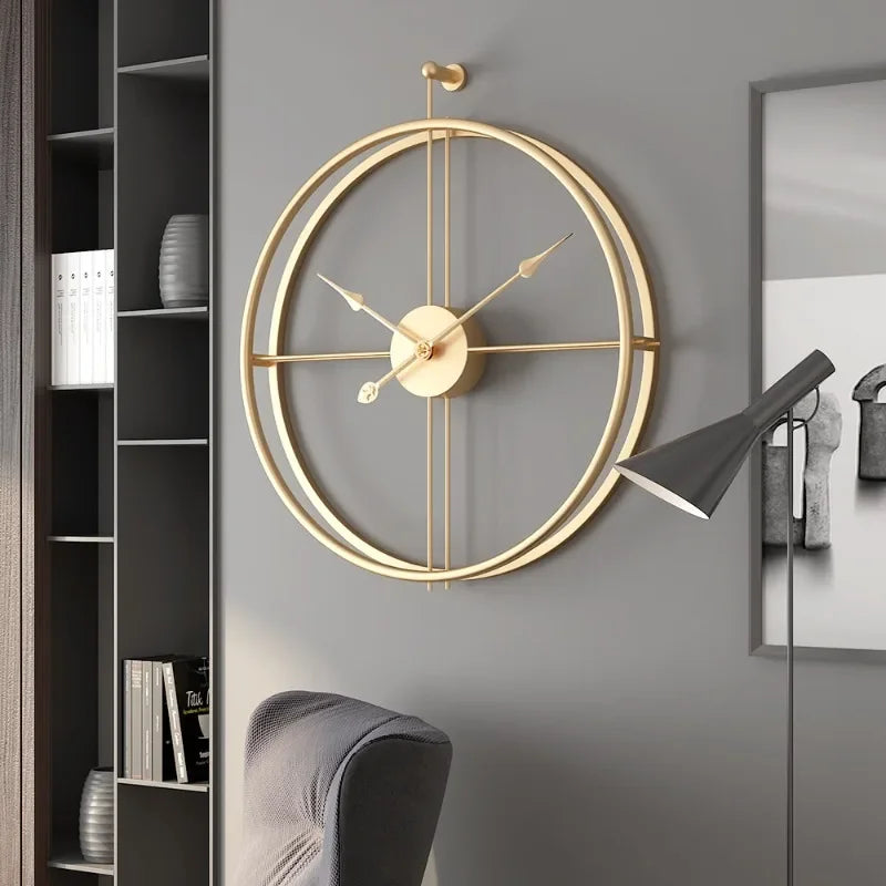 LuxeTijd - Tyst Väckarklocka 50/60cm för Moderna Interiörer