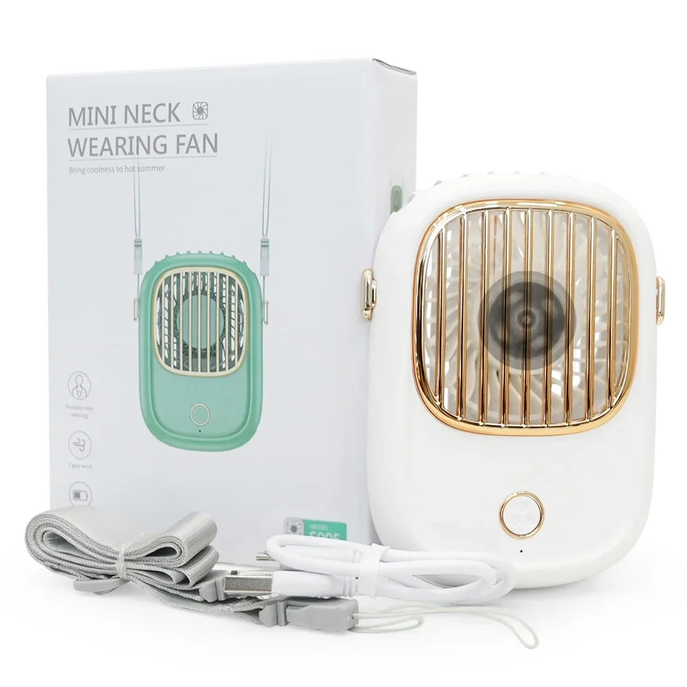 Carvallo Bärbar Nackfläkt | Uppladdningsbar & Multifunktionell | För Utomhus, Resor & Hemma