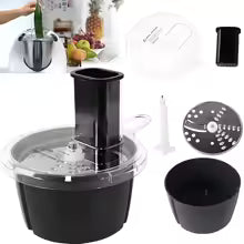 Carvallo Multifunktionellt tillbehörsset för Thermomix TM5/TM6 | Skärrondell, behållare &amp; lock | Diskmaskinssäkert &amp; livsmedelsäkert