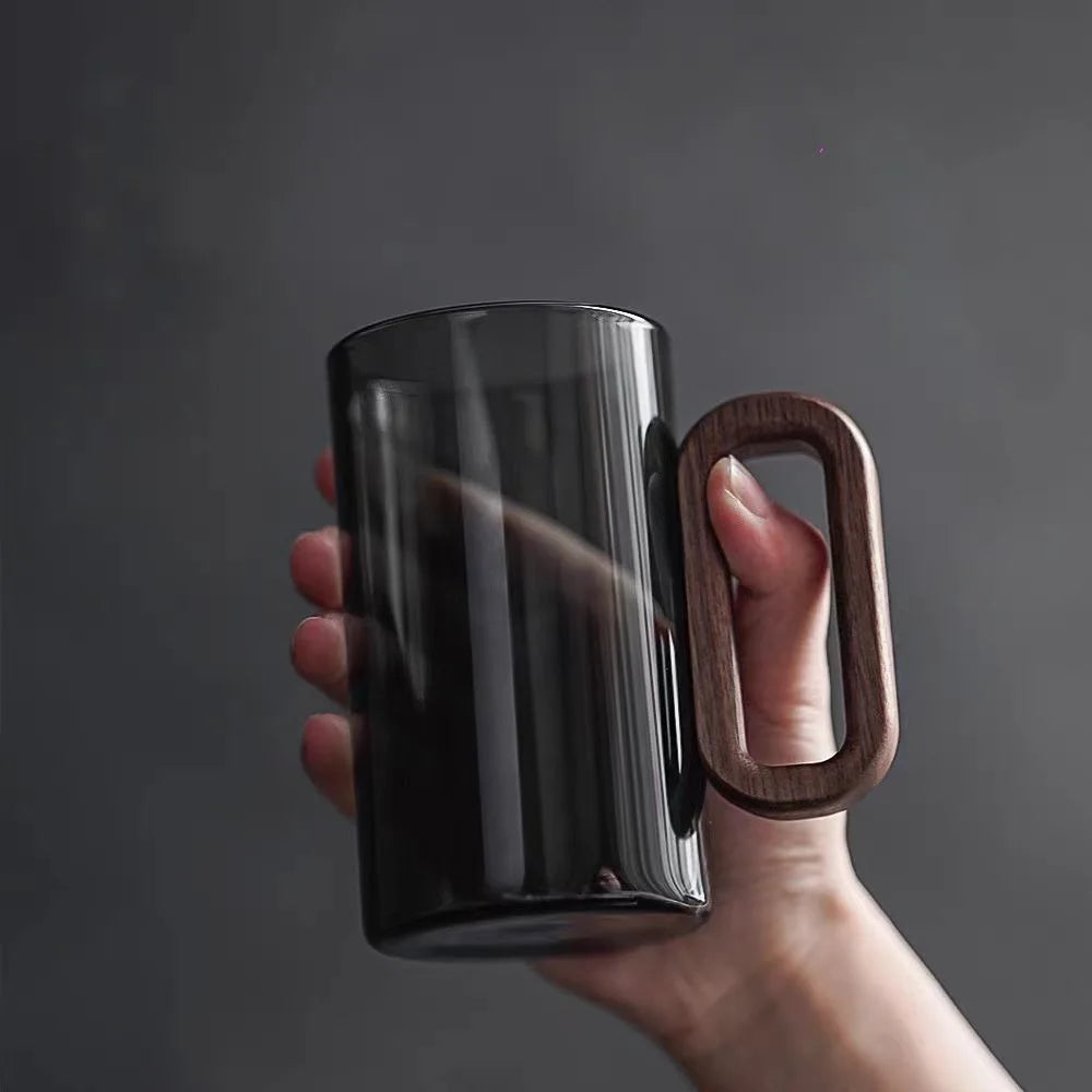 OakHaven Glas Mug – Rustik Elegans med Trähandtag