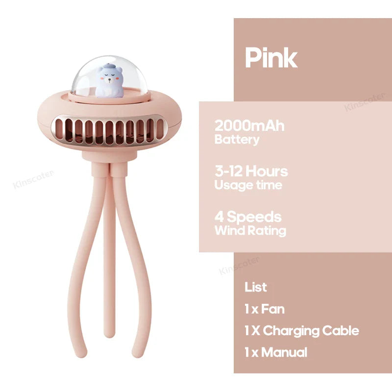 Carvallo-Ventilator Brisano ClipFlex | Fällbar & Återuppladdningsbar | 2000 mAh Batteri | 4 Hastigheter | Med klämma för barnvagn, bord & på språng