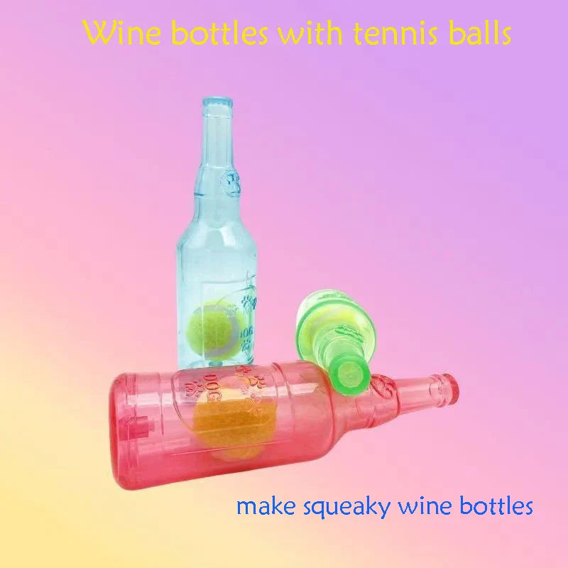 Carvallo BounceBottle | Tystnar & Hopper | TPR-Gummi med Tennisboll-Design | För Små till Stora Hundar