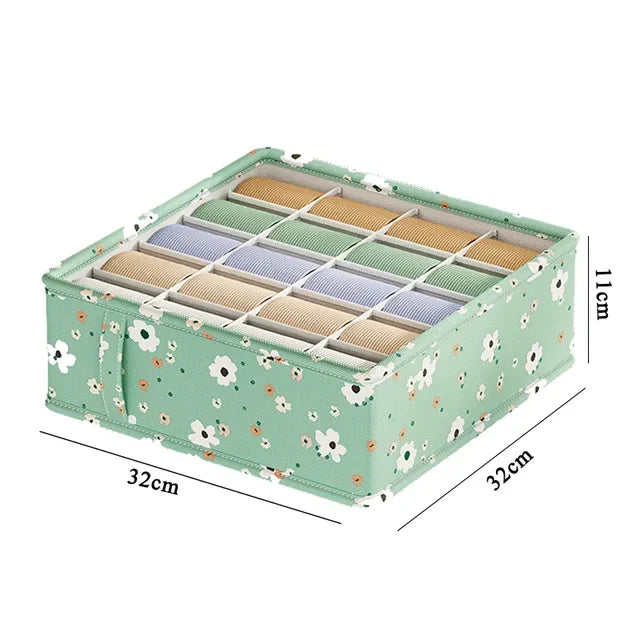 Carvallo Lådor Organizer | För underkläder, BH:ar & strumpor | Fällbar förvaringslåda | Ordning i garderoben