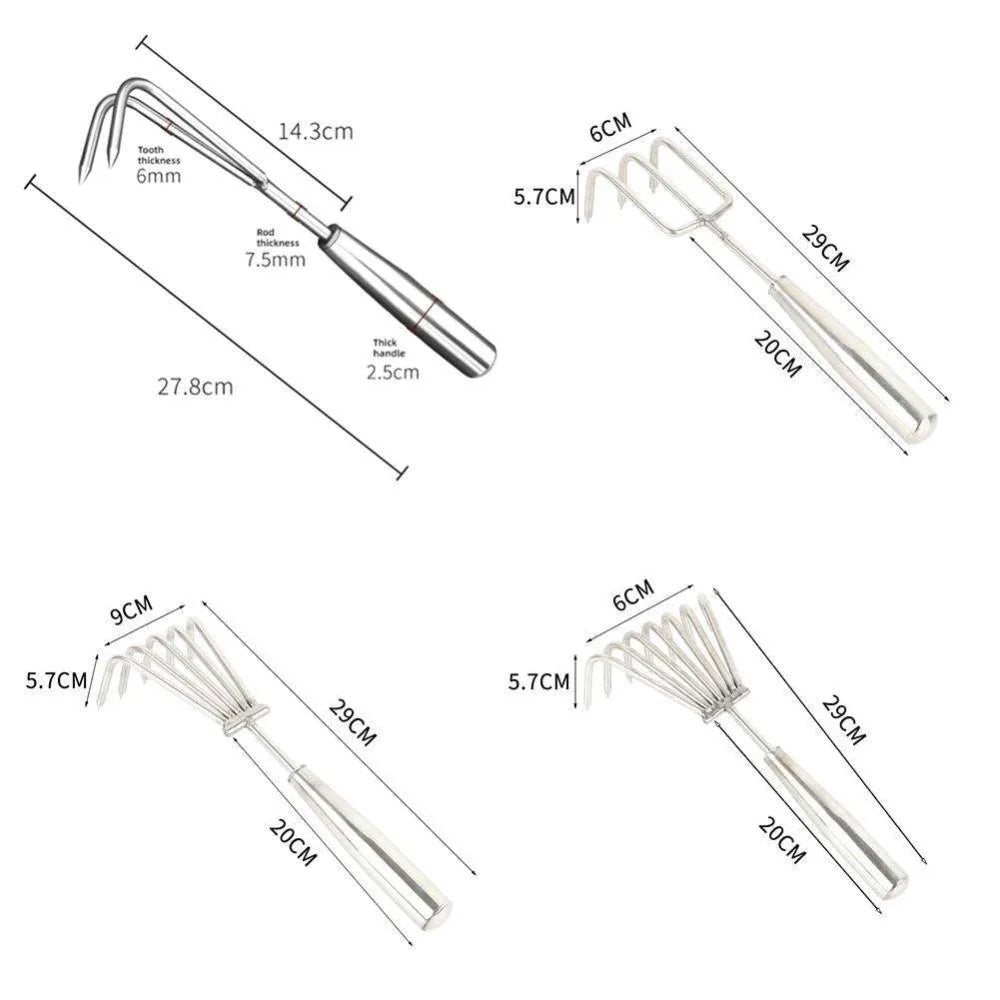 Carvallo ogräsjäter i rostfritt stål | 29 cm handverktyg | Ergonomisk & rostfri | För trädgård, rabatter & grönsaksodling