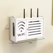 Carvallo WallRack vägg hylla för WLAN-router & TV-tillbehör | kabelbox med ventilation | vit | vattentålig & luktfri