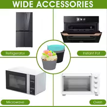 Carvallo AirBake Cups Silikon Bakformar för Varmluftfritös | 3/6/9 stycken | Återanvändbar & Non-stick | 6,5x5 cm