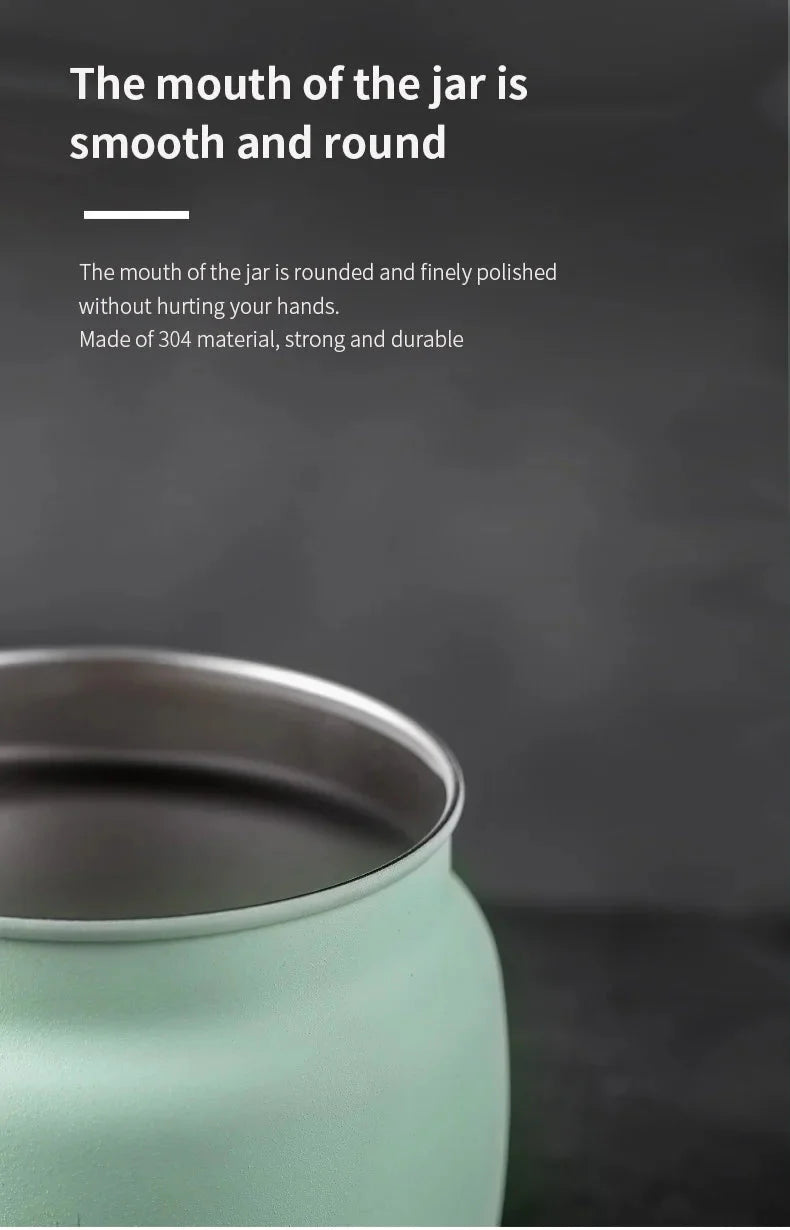 Royallure Kaffeebehållare i rostfritt stål med manuell vakuumlock för färska bönor