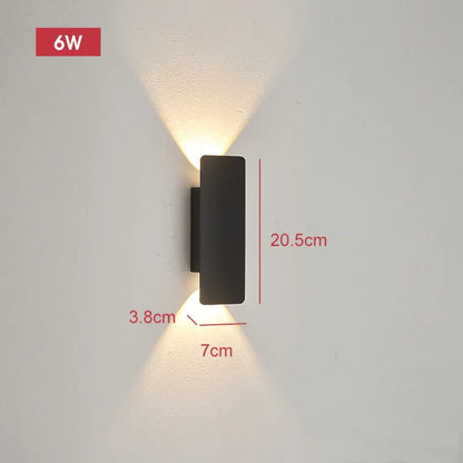 LumaStrix Noir | Väderbeständig LED utomhusvägglampa i aluminium, 18W