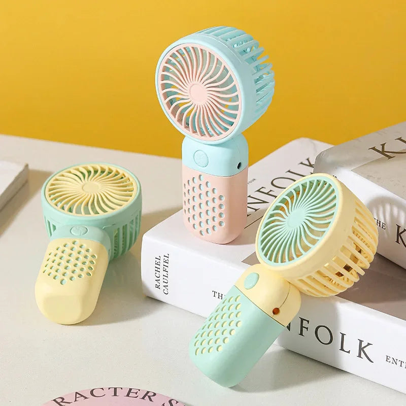 Carvallo-handventilator PockeLuft 2025 | USB-laddningsbar | Bärbar & supertyst | Sött cartoon-design för barn & skola