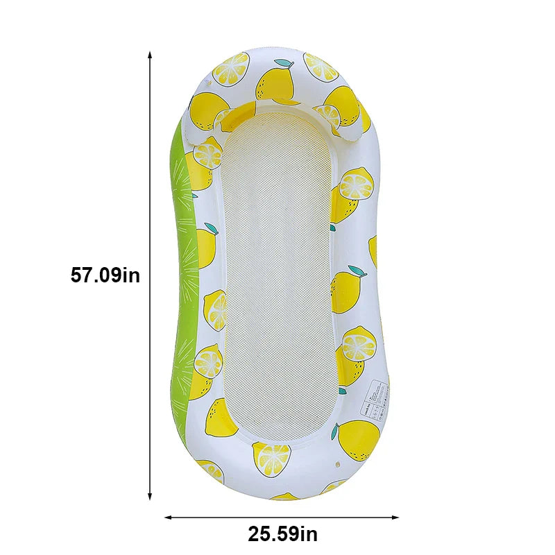 Carvallo Uppblåsbar simmadrass Rooxin | Ergonomisk pool-luftmadrass med nät och armstöd | För pool, sjö och strand