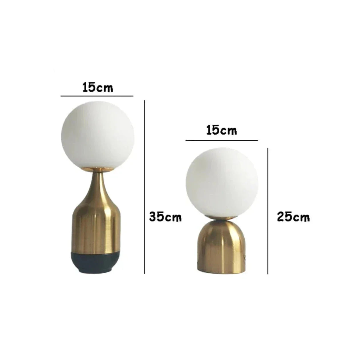 BrassGlow Lampa - Skandinavisk Glas-Kula-Nattlampa