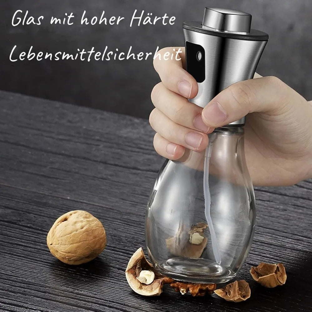 Carvallo Pro  Ölsprayer 200 ml | Fin dimma & förbättrad munstycke | För olja, vinäger & citronsaft | Rostfritt stål & glas