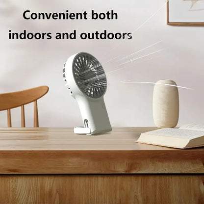 Carvallo MinQi Ventilator med karbinhake | USB-laddbar &amp; hopfällbar | Tyst &amp; bärbar | För resa, kontor &amp; hem