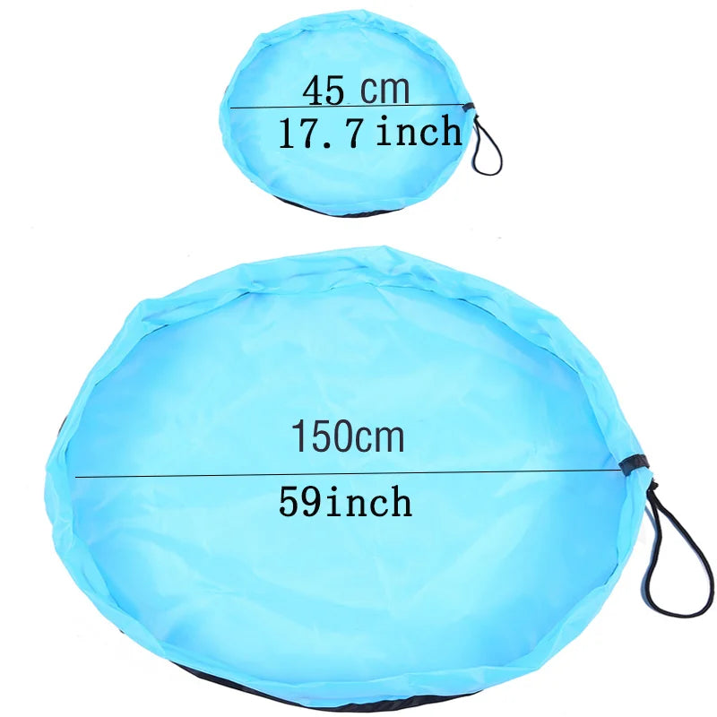 Carvallo leksaksförvaringsmatta för barn | 2-i-1 lekteppe & förvaringsväska | Robust Oxford-material | Ø 150 cm