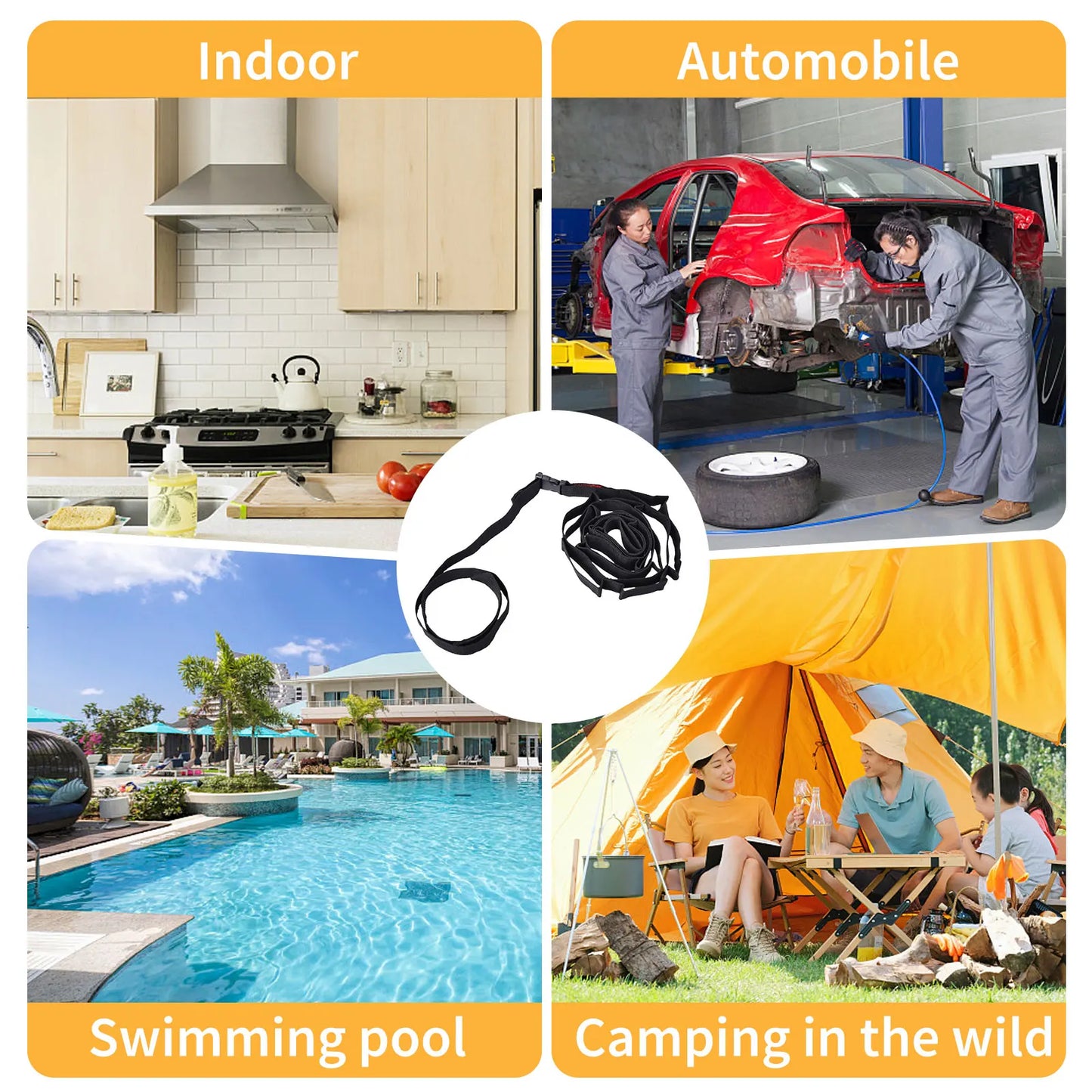 Carvallo-upphängning TrailHanger Pro | 1,8 m / 5 m Camp Organizer | Robust rem | För tält & utomhusutrustning