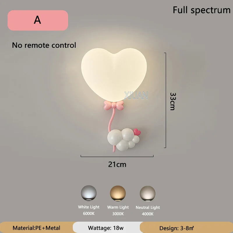 LoveLicht - Rosa Kronmoln Hjärtdesign LED Sänglampa