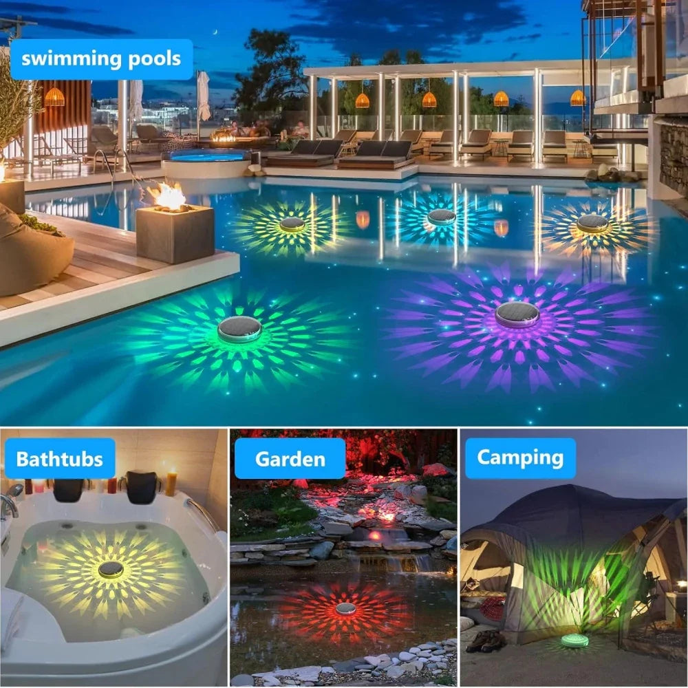 Carvallo-Poolljus LumiFloat RGB | Flytande LED-lampa med färgskiftning | IPX7 Vattentät | För pool, jacuzzi & fest