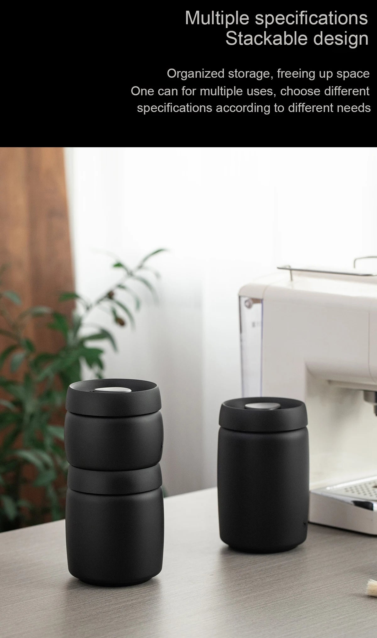 Royallure Stålkontainer med vakuum för kaffe, te och kök