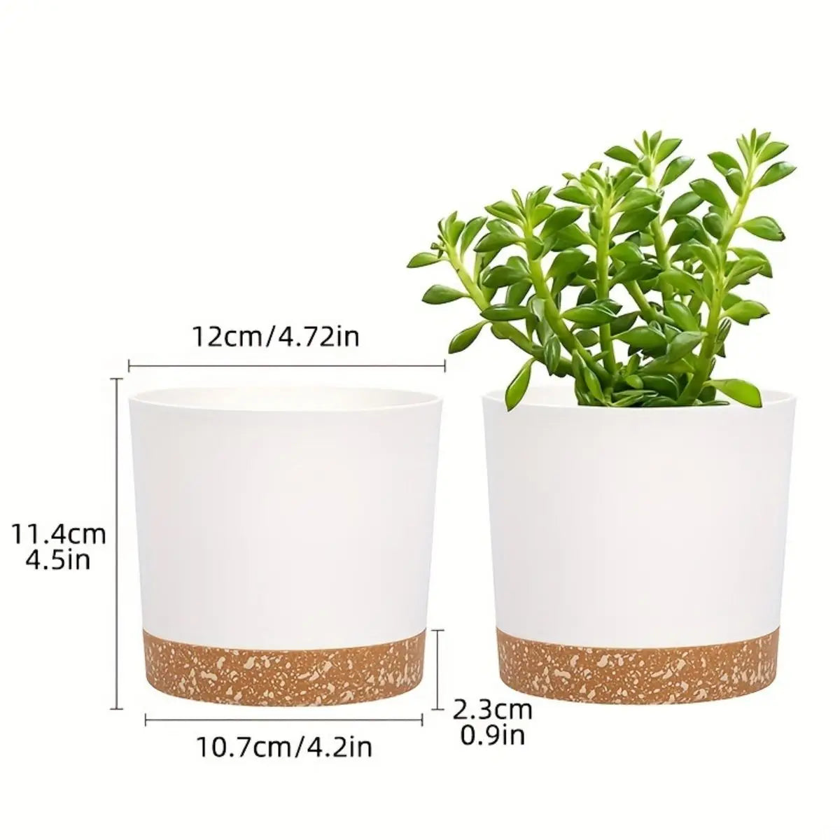 Carvallo Planter med Avtagbart Botten | Andningsbar Blomkruka | Självvattnande & Korrosionsbeständig | 4-pack