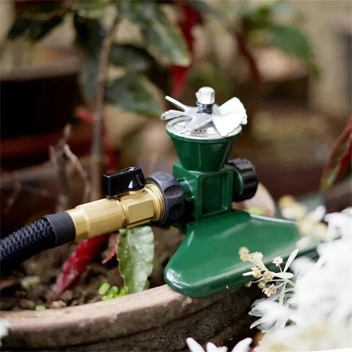 360-Grad Automatisk Rotering Metall Gräsmatta Sprinkler – Effektiv Trädgårdsbevattning Spruthuvud