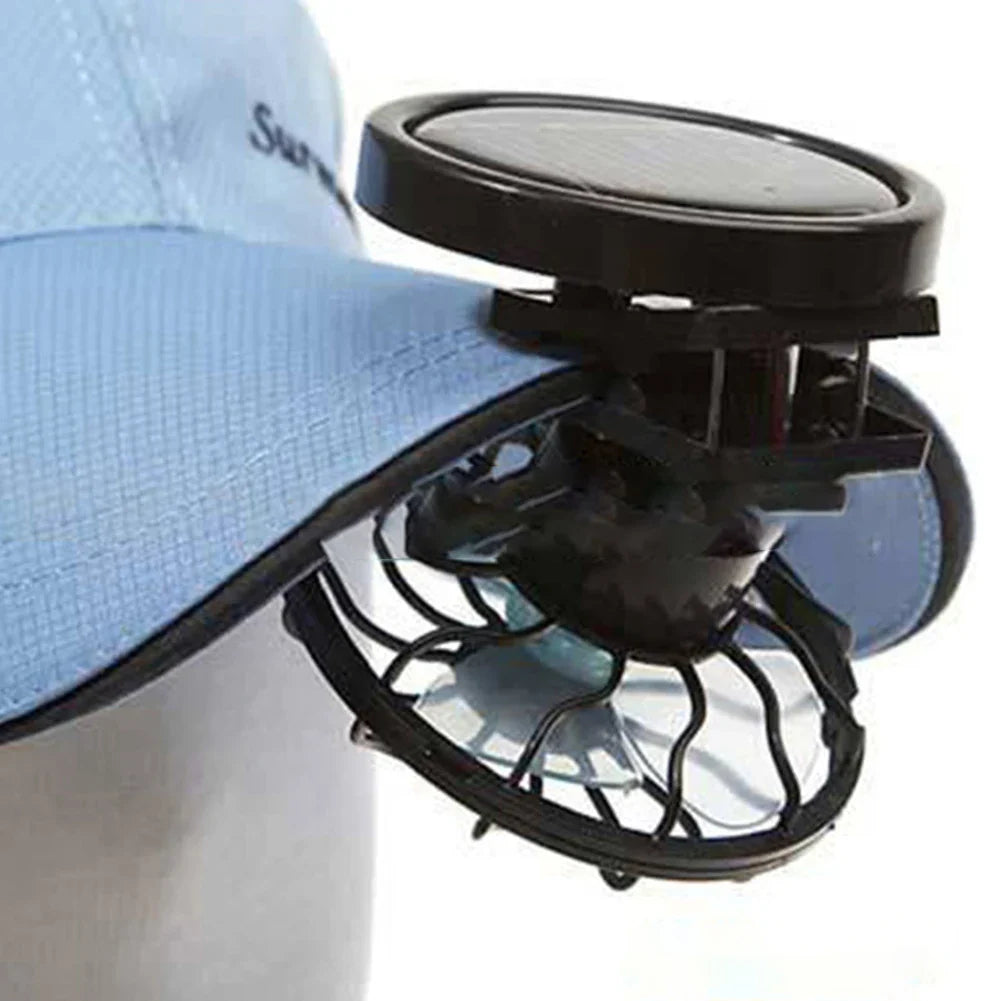 Carvallo-Ventilator SunBreeze ClipFan | Mini-Klämfläkt med solpanel | För utomhusaktiviteter, resor & sport | Handsfree-kylning