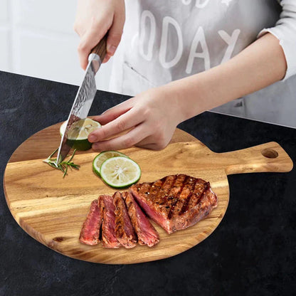 Acacia-trä Pizzaspade och serveringsbräda med handtag