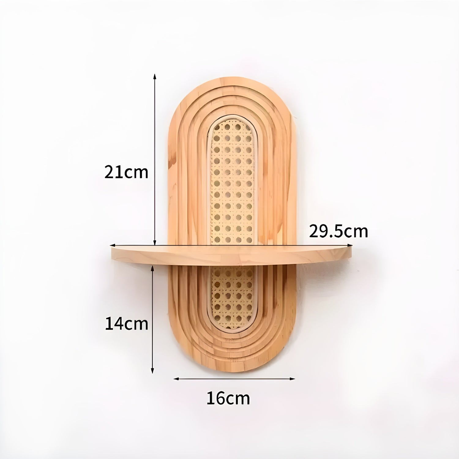 Handgjord vägghylla i rotting – Boho-dekoration för vardagsrum, sovrum och balkong
