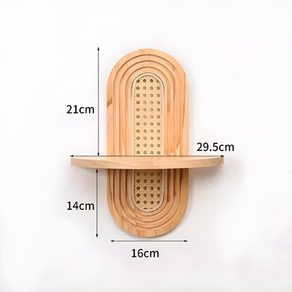 Handgjord vägghylla i rotting – Boho-dekoration för vardagsrum, sovrum och balkong