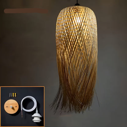 Handvävd bambus hänglampa – Belysning för tehus, restaurang och hotell