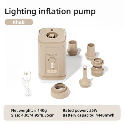 Carvallo Luftpump AeroBlow Mini | Elektrisk &amp; USB-laddningsbar | Bärbar &amp; Trådlös | För luftmadrasser &amp; vakuumpåsar